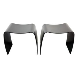 Jørgen Møller for Askman M Tablet Bent Wood Stools, a Pair. Original Price: $1,000