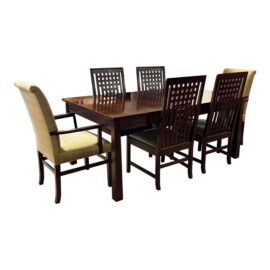 Stickley Fine Furniture Cherry Wood Extension Dining Table + Six Chairs, Set