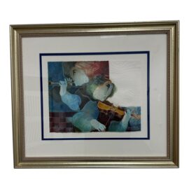 Alvar Sunol "Violin and Flute" Limited Edition Lithograph # 358/500, Framed