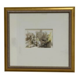 Custom Framed Original Watercolor + Pen Art of Salzburg, Austria