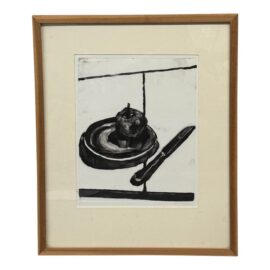 Tania Goodman Vintage Still Life With Apple Original Pen & Ink, Framed