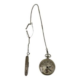 1925 Automatic 14k Gold Filled Elgin Pocket Watch + Army Knife of Chain