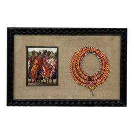 Vintage Maasai Maoi Collar, Mounted