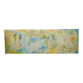 Circa 2010 Philip Dizick Large Figural Acrylic Painted Canvas