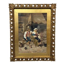 Filippo Indoni "Romance" Watercolor, Framed