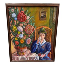 Circa 1944 Louis Monza (1897-1984) Original Oil Painting, "Weeping Woman" Signed