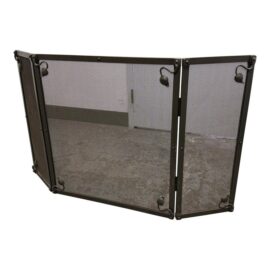 Vintage Tri-Fold Cast Metal Fireplace Screen
