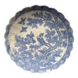 Early 20th Century Japanese Blue + White Porcelain Plate