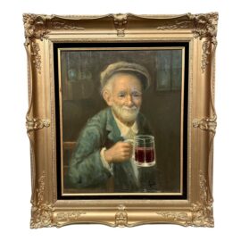 Circa 1900 Henrico Settimo Fanti "Old Sicilian Fisherman" Original Oil Painting, Framed