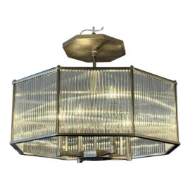 Arteriors Modern Hera Antique Brass Finished Octagon Chandelier. Original Price: $3,800