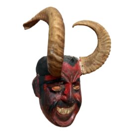 Vintage Mexican Folk Art Diablo Mask
