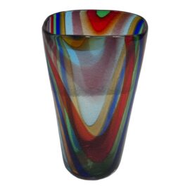 Adriano Dalla Valentina (1945-2019) Murano Glass Striped Vase
