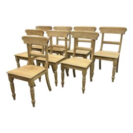 Restoration Hardware 19th C. English Schoolhouse Side Chairs, Set of Eight
