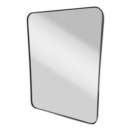 Black Finish Rounded Soft Corner Wall Mirror