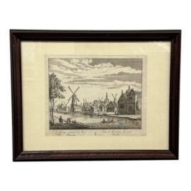 18th Century Abraham Rademaker "View of 3 Perches, Amersterdam" Etching, Framed