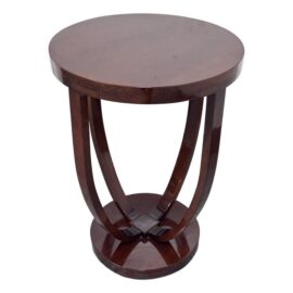 Vintage Art Deco Streamline Walnut Side Table