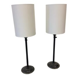 Restoration Hardware Candlestick Table Lamps, Pair