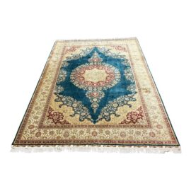 6ft 5in X 10ft Turquoise Handmade Silk Area Rug. Original Price: $10,000