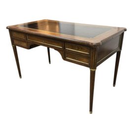 Baker Furniture French Regency Louis XVI Walnut With Leather Top Desk