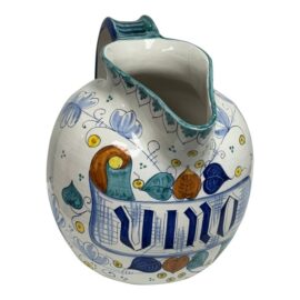 Fratelli Mari Deruta Vintage Italian Pottery Wine Jug/Water Pitcher