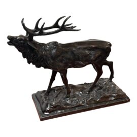 Pierre Jules Mene Bronze Elk Sculpture. Original Price: $1,400