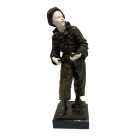 Eutrope Bouret "Au Clair De La Lune", Bronze Sculpture