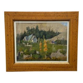 Circa 2004 Malcolm Mason "The Vineyard Chapel" Original Oil Painting, Signed in Pencil