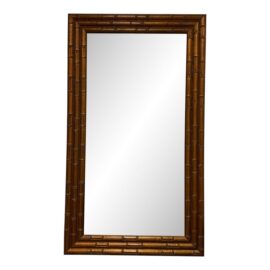 Windsor Art & Mirror Company Bronze Bamboo Reed Floor Mirror