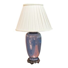 Asian Inspired Violet Iridescent Table Lamp