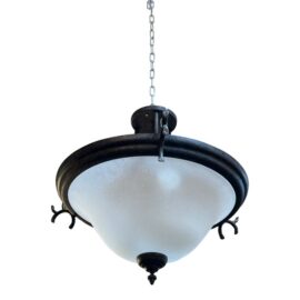 Metal + Frosted Glass Semi Flushmount