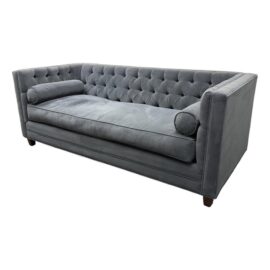 Sofa U Love Custom Gray Velvet Tufted Sofa