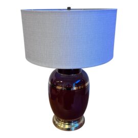 Vintage Bordeaux Red Ceramic Table Lamp