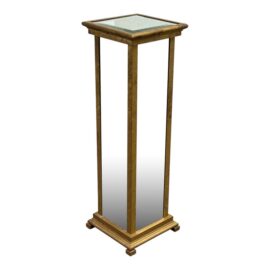 Vintage Metal + Mirrored Column Pedestal