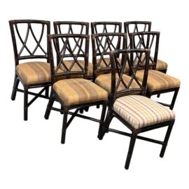 Vintage McGuire Furniture Tobacco Dining Chairs, Set of Six. Original Price: $8,000