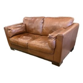 talian Cognac Leather Sofa