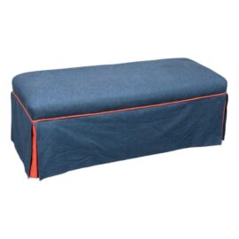 Custom Blue + Fire Orange Trim Skirted Bench
