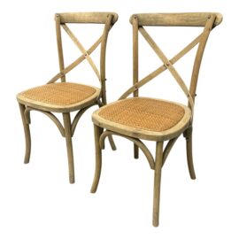 Restoration Hardware Madeleine Rattan Side Chairs, Pair. Original Price: $440