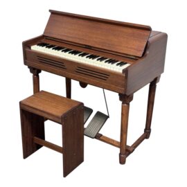 Vintage Pump Organ + Bench, Set of Two