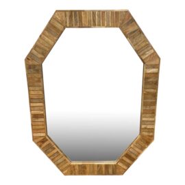 Serena & Lily Bristol Wood + Brass Octagonal Wall Mirror. Original Price: $1,200
