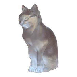 Late 20th Century Lalique Crystal Cat Sitting