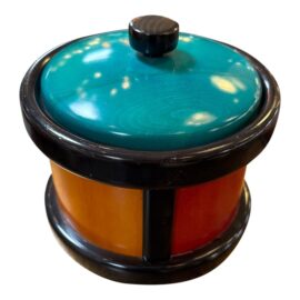 Circa 1990's Pietro Manzoni Wood Colorblock Ice Bucket