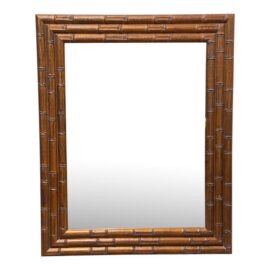 Windsor Art & Mirror Company Bronze Bamboo Reed Wall Mirror
