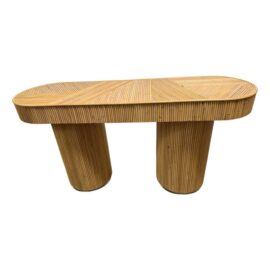 Studio Ellison Liza Oval Rattan Console Table. Original Price: $3,500