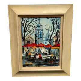 Cityscape Original Painting, Signed + Framed