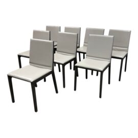 Huppe Furniture Magnolia Leather Dining Room Chairs, Set of Eight. Original Price: $10,500