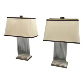 Restoration Hardware Marais Glass Rod Table Lamps, Pair. Original Price: $1,000