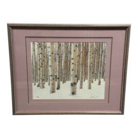 Circa 1997 Aaron Goldenberg Framed "Winter Aspens" Art Photograph, Signed + Limited Edition 266 of 900