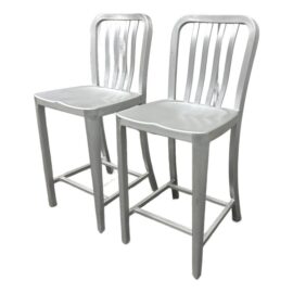 Crate & Barrel Delta Aluminum Counter Stools, Pair Original Price: $240