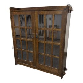 Circa 1994 Stickley Furniture Mission Oak Two Door Bookcase. Original Price: $7,400