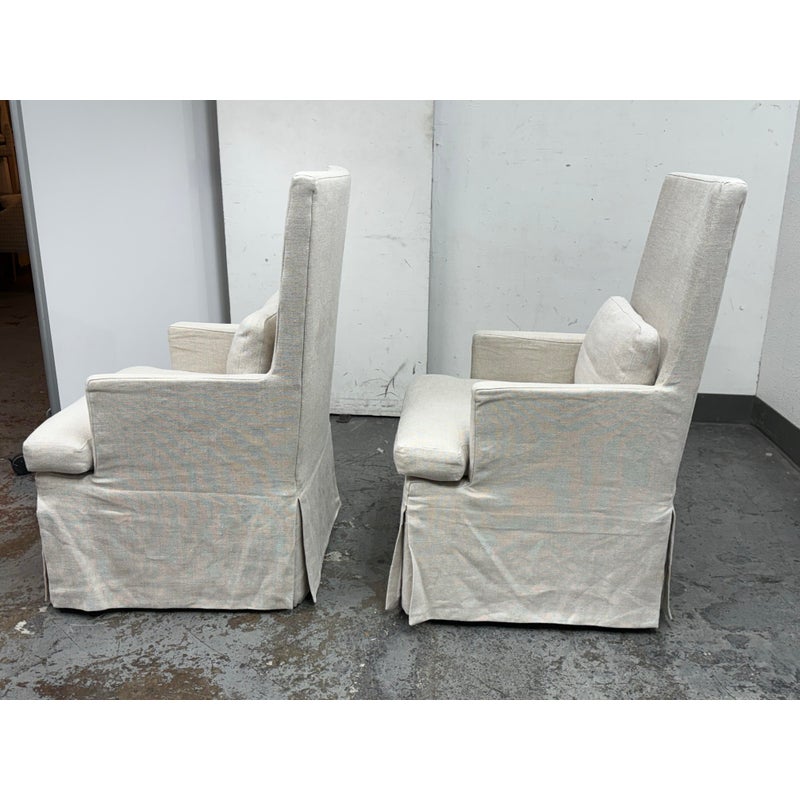 Slipcovered Armchair Belgian Track Arm Chair Restoration Hardware Belgian  Slipcovered Track Arm Dining Arm - Main Image